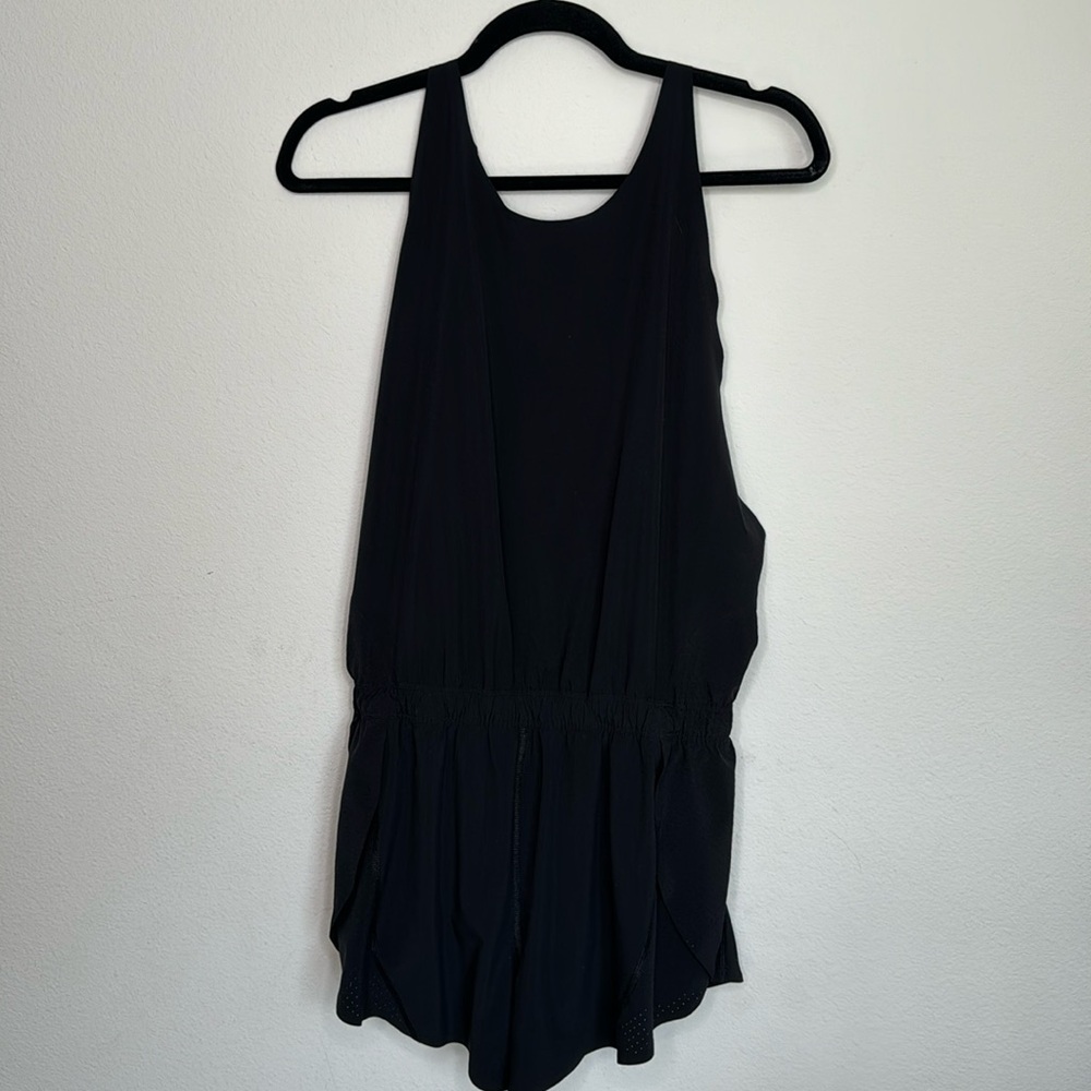 Athleta Athleisure Romper with Criss Cross back in Black
